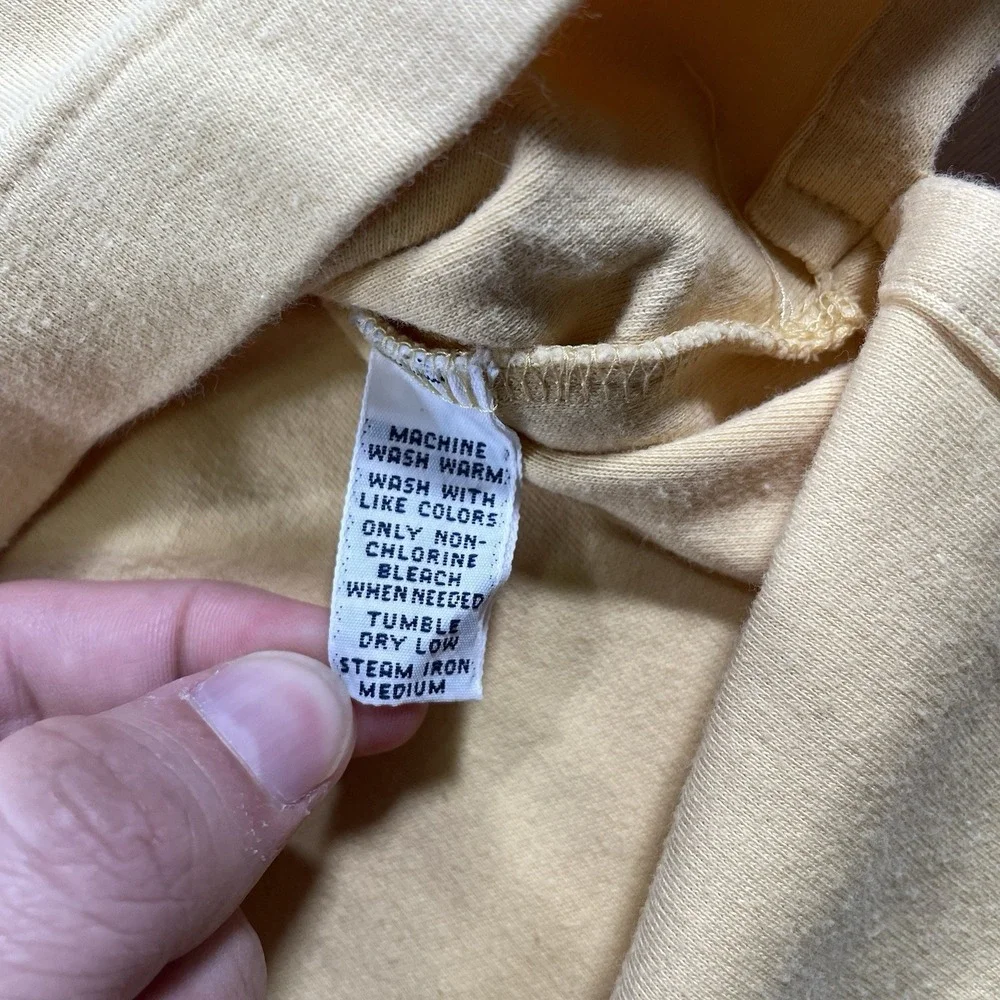 Polo Ralph Lauren Shirt Mens Large Yellow Short Sleeve Dark Blue Pony Vintage